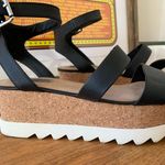 Steve Madden Kirsten Platform Wedge Sandal Black Leather Photo 1