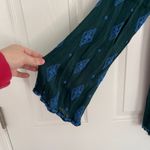 Free People  Diamond Embroidered Bell Sleeve Top in Dark Green Photo 4