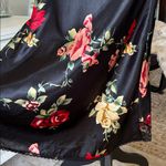Cinema etoile VTG 🌺 black satin boho romantic floral lace maxi slip dress L Size L Photo 10