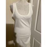 l*space  White Ribbed Ruched Tank Midi Dress L G Photo 2