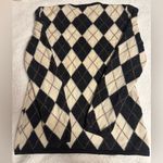 Valentino Black and Cream Diamond Cardigan Size 8 Photo 3