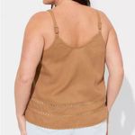 Torrid Linen Blend Pintuck Crop Tank Top Tan Size 2X Photo 3