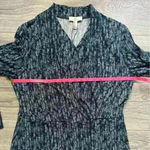 H by Halston NEW H Halston Blue Print Long Sleeve Faux Wrap Midi Dress Size M Career Work Photo 6