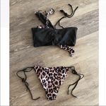 Tiger Mist Leopard print tie up string bikini swim set Photo 5