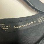 ZARA  embroidered poplin mini dress balloon tie sleeves size XS black Photo 7