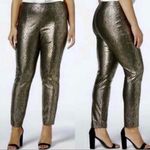Alfani  Pants Gold Metallic Stretch Skinny 24W Cocktail Party Holiday Glam Chic Photo 1