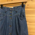 VNTG First Issue Small Cottagecore Prairie Denim Cotton Button Front Midi Skirt Blue Photo 3