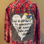 Red Bleached Plaid Small Kansas Jayhawks Photo 1