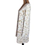 Goodnight Macaroon leopard print cream and tan longline plush cardigan size L Photo 4