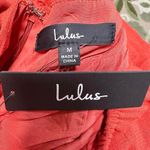 Lulus  NWT Orange Off The Shoulder Romper Ruffles Bow Womens M Bohemian Western Photo 6