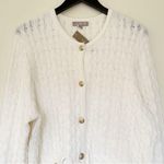 J.Crew NWT  Odette Cable-Knit Sweater Lady Jacket Cotton Blend Bouclé Ivory M Photo 4