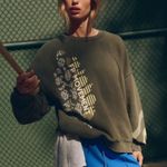 Free People sweatshirt All Star Slouchy Oversized Graphic NEW green soft cozy Photo 7