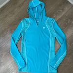 Under Armour Teal Cold Gear Hooded Long Sleeve Active Sporty Top ~ Size M Photo 10