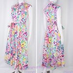 Kate Spade NWT Painted Petals Floral Cotton Shirtdress, Pastel Photo 2