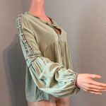 Newbury Kustom  SHIRT BELL SLEEVE BLOUSE XL SAGE GREEN FALL RELAXED FIT  NWT #154 Photo 13