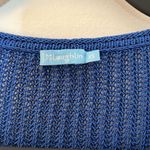 J. McLaughlin Sweater Women's XS Donovan Blue V Neck Cotton Blend Ribbed Knit EUC Photo 3