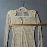 Womens Dress S‎ Tan Long Sleeve Cocktail Evening Party Bodycon Bejeweled Dress Photo 6