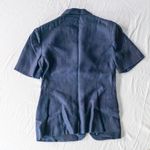 Ralph Lauren  Black Label Vintage Blue Linen Blazer Jacket Womens 8 Photo 5