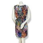 Suzi Chin for Maggy Boutique Dress Animal Print Colorful Tie Waist 8P 8 Petite Black Photo 1