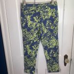 Soft Surroundings  Elisabetta Blue Green Floral Gold Detail Pants W-045 Sz XS Photo 5