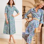 Talbots NWT  Fit & Flare Spring Fleur Poplin Shirt Dress with Belt 2 Photo 1