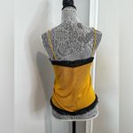 ZARA  Knit Mustard Yellow Black Lace Camisole Top. Small. Soft. Stretchy. Sexy. Photo 0