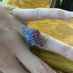 Natural Tanzanite Pink Tourmaline Sterling Silver Ring Size 6 Purple Photo 3