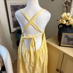 Free People  FREE-EST Poppy‎ Midi Dress Open Back Size Large Butter Yellow Photo 3