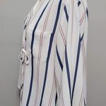 All in Favor white striped wrap blouse size xl Photo 4