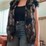 Forever 21 y2k Black & Gray Faux Fur Vest M Photo 0