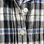 Aerie babydoll button down shirt in gray, white and blue plaid, size XS Photo 2