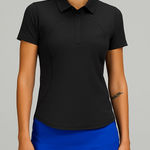 Lululemon Polo Shirt Women’s XS Black Quick-Dry UV Short Sleeve Golf Tennis Photo 0