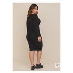 Torrid  Black Long Sleeve Jersey Ruched Body Con Mini Dress Sz.4 NWT Photo 3