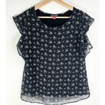 Vince Camuto  Charming Ditsy Floral Ruffle Sleeve Blouse XS Photo 2