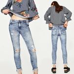 ZARA  High Waist Distressed Skinny Jeans Size 6 NEW Photo 1