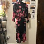 Vintage Floral Black Midi Dress with shawl Size undefined Photo 5