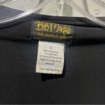 Bob Mackie Vintage wearable art wrap shirt y2k Black Blue Beaded V Neck Long L Photo 5