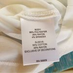 Gibson Latimer  mixed media white raglan eyelet short sleeve t-shirt size small Photo 4