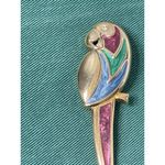 Vintage Enamel Gold Parrot Brooch Photo 1