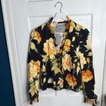 St. John Sport by Marie Gray Floral Ruffle Trim Blazer Jacket W1888 Sz 2 Black Photo 1