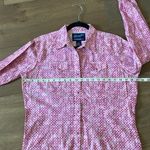 Wrangler  Shirt Women’s Size Large Pink Breast Cancer Logo Pearl Snap Western Photo 5