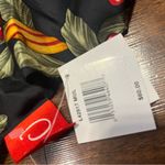 Oscar de la Renta  Black Silk Scarf with Cherry Floral Accents Photo 3