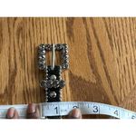 Black Rhinestone Studded Belt With Silver Buckle 43" Length Faux Leather Sz M/L Photo 5
