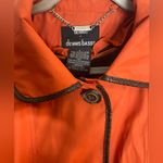 Dennis Basso  Orange Trench Coat with Black Accents Photo 1