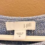 J Jill Fringe Knit Button Back Marled Tunic Sweater Blue Medium Photo 3