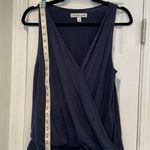 Abercrombie & Fitch Size S Navy Blue Soft Slub Knit Wrap Front Tank Top Photo 7