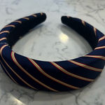 Anthropologie NWT Striped Blue Foam 1.5” Headband Photo 0