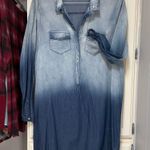 JustFab  Blue Ombre Denim Long Sleeve Dress Photo 0