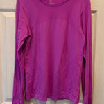 GapFit Womens Long Sleeve Athletic Top Purple Thumbholes Size L Athletic Running Size L Photo 0