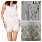 Thalia Sodi NWOT  White/Gold Romper L Photo 2